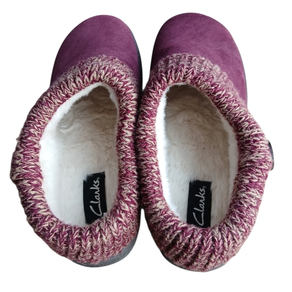 Clarks Women's Size 10 Cozy Knit Cuff Women's Slippers - Purple - Picture 4 of 5
